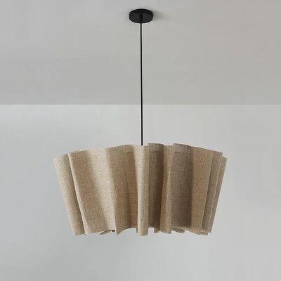 Japanese Wabi-sabi Style Fabric Pendant Lamp Vintage Hand-woven Chandeliers (WH-VP-334)