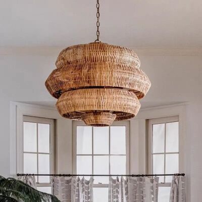 Living Room Restaurant Creative Ar Dining Room Decor lamp Wabi sabi Rattan woven lantern light Antibes Grande Chandelier (WH-VP-338)