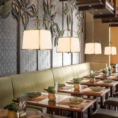 LED Indoor Lighting Hotel Kitchen Island Coffee dining hanging light Vintage pendant lights Wabi-sabi Restaurant fabric lamp (WH-VP-345)