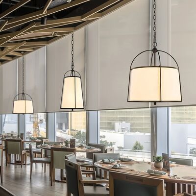 LED Indoor Lighting Hotel Kitchen Island Coffee dining hanging light Vintage pendant lights Wabi-sabi Restaurant fabric lamp (WH-VP-345)