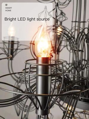 Black French Farmhouse Hanging Lamp Vintage Industrial Led Chandelier (WH-VP-346)