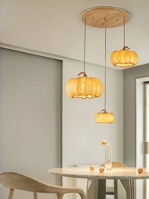 Designer Restaurant Island LED Chandelier Retro Resin Pumpkin Lamp (WH-VP-350)