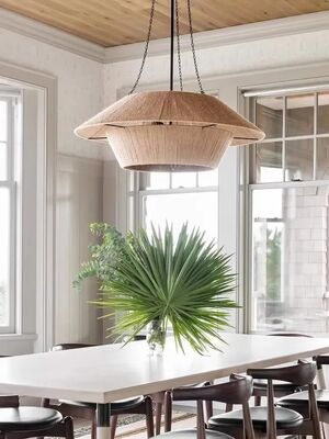 Wabi Sabi Style Japanese Simple Creative Living Room Dining Room Homestay Handmade Woven  Rope Lamp Retro Pendant Light (WH-VP-355)