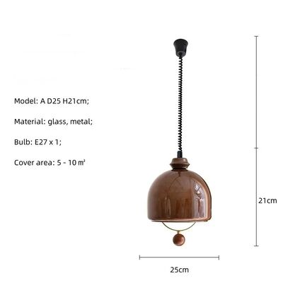 Wabi Sabi Amber Shades Hanging Chandelier Light American Retro Lift E27 Pendant Lamp (WH-VP-361)