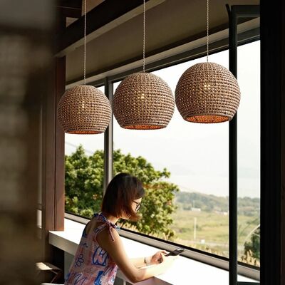 Vintage Wabi Sabi Pendant Lights Rattan Lamp Retro Led Hanging Lamp (WH-VP-364)