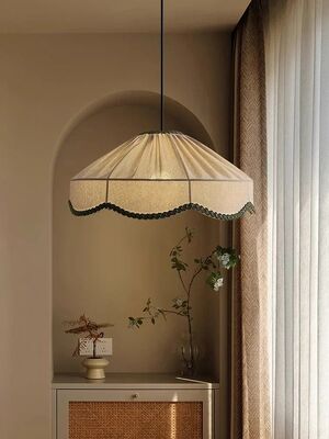 Dining Bedroom Room Decoration Pendant Light Japanese Wabi Sabi Retro Fabric Chandelier (WH-VP-365)
