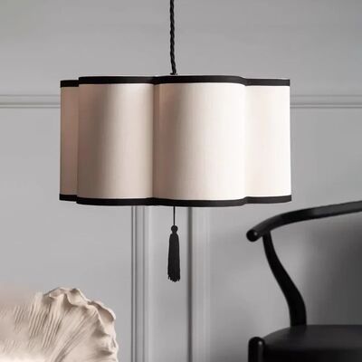 Led designer lamp Living room Bedroom Bar Indoor wabi sabi bedhead light Vintage Bohemian Curved Fabric Pendant Light (WH-VP-370)