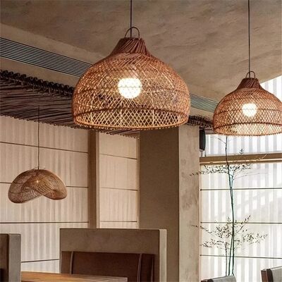restaurant bar Hanging light dining room Bedroom wabi sabi Japanese rattan pendant light(WH-WP-95)