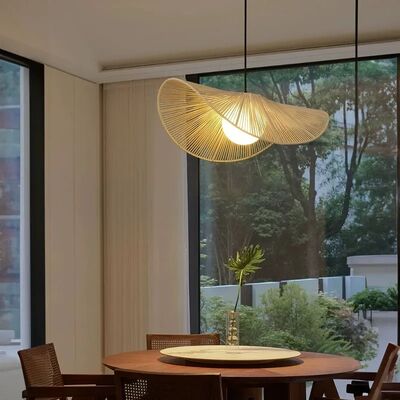 Art Hanging Wicker Lamp Bedroom Parlor Hotel Nordic Rattan Wabi Sabi Pendant Light(WH-WP-101)
