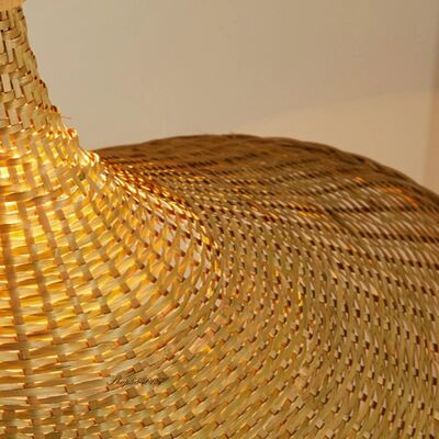 Restaurant Suspension Lustre Living Room Decoration Woven Straw Hat Pendant Lamp(WH-WP-102)