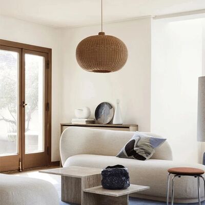 Dining Room Lamp Cafe LED farmhouse Village Vintage Handmade Wicker Pendant Light(WH-WP-112)