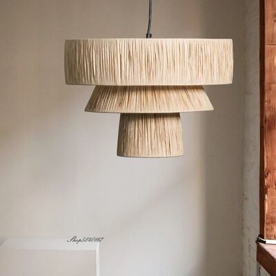 Bedroom hanging Light Decor Living Room Japanese Style Straw Handmade Pendant Lights(WH-WP-115)