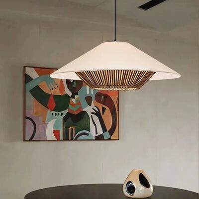 kitchen light Bedroom Living Room Japanese Wabi Sabi Fabric Rattan Woven Pendant lamp(WH-WP-116)