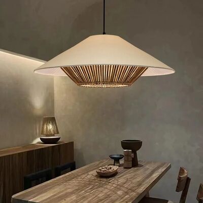 kitchen light Bedroom Living Room Japanese Wabi Sabi Fabric Rattan Woven Pendant lamp(WH-WP-116)