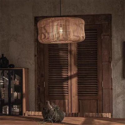 Restaurant Lighting Living Room led Wabi-sabi solid wood lamp Vitage rattan pendant light(WH-WP-121)