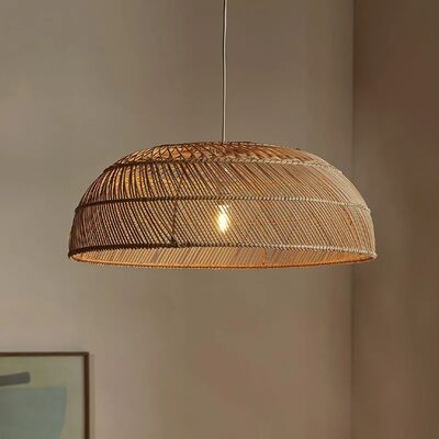 Rural Pastoral Lamps Dining Room Handmade Vintage Southeast Asian Semicircle Rattan Lamp(WH-WP-122)