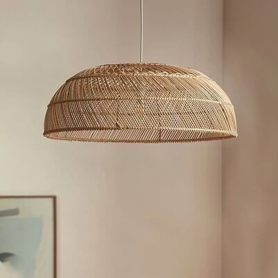 Rural Pastoral Lamps Dining Room Handmade Vintage Southeast Asian Semicircle Rattan Lamp(WH-WP-122)