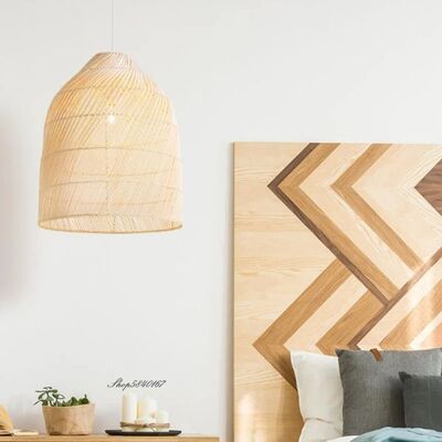 Loft Lamp Home Restaurant Bar Hanging Lamp Wabi Sabi Hand Woven Rattan Led Pendant Lights(WH-WP-123)