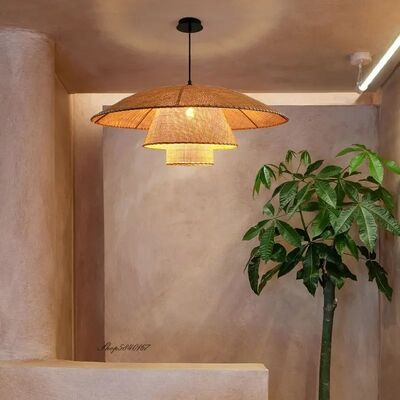 Dining Room Suspension Hanging Lamp Kitchen Vintage Handmade Rattan Pendant Light(WH-WP-124)