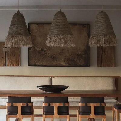 Suspend Lamp Fixtures Dining Room Minimalism E27 Wabi Sabi Fabric lamp Anders Pendant Light(WH-WP-132)