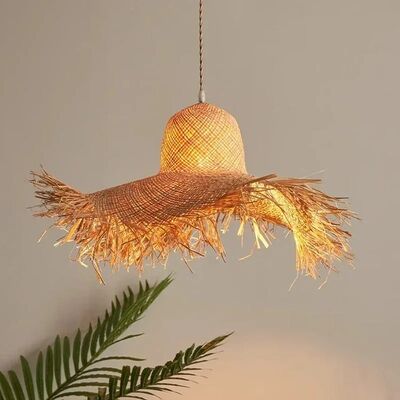 Home Hanging Lamps Luminaire Dining room Bedroom Decoration Wabi Sabi Rattan Japanese Pendant Lights(WH-WP-138)