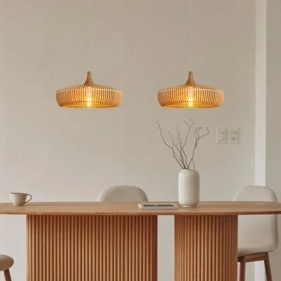 Dining Table Lighting Fixtures Bedroom Home Retro Art Designer Led Wooden Pendant Light(WH-WP-140)