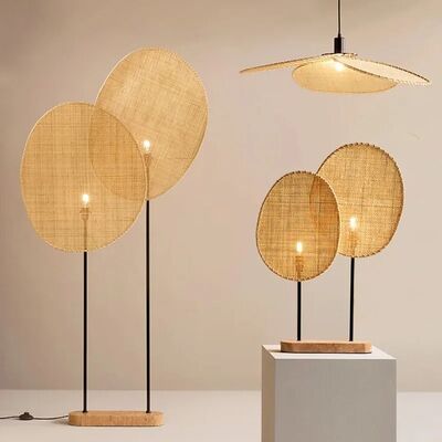 Restaurant Lighting Living Room Parlor Bar Decor Japanese Wicker Art Petal Pendant Light(WH-WP-141)