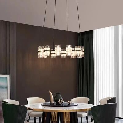 American Black Metal Chandelier Foyer Luxury Clear Acrylic Shades Pendant Lights Netto Three Tier Chandelier（WH-AP-609）