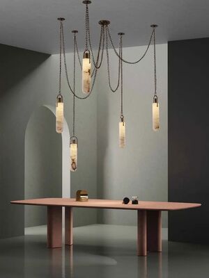 Marble Design Gold Chrome Dimmable LED Hanging Lamps Flint Multi Light Pendant（WH-AP-618）