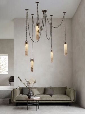 Marble Design Gold Chrome Dimmable LED Hanging Lamps Flint Multi Light Pendant（WH-AP-618）