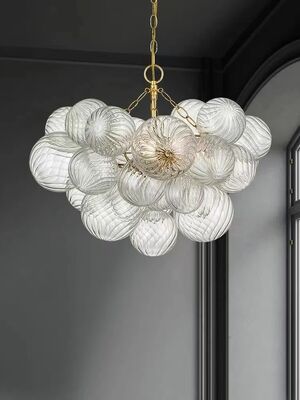 Gold Chrome Glass Bubble Dimmable LED Chandelier Talia Chandelier（WH-AP-620）