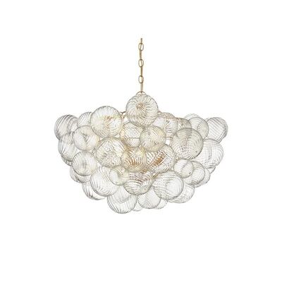 Trendy Glass Bubble Art Deco Gold Dimmable Hanging Lamps Talia Linear Chandelier（WH-AP-631）
