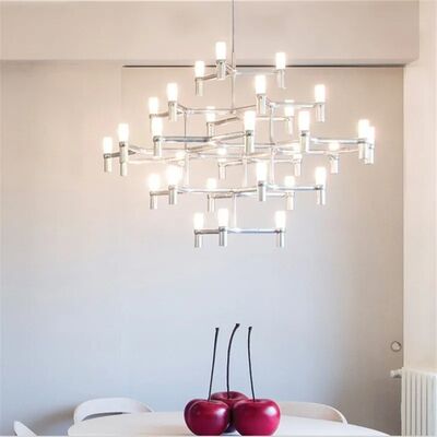 Crown Major Pendant lamp Nordic Tube chrome chandelier  Crown Plana Mega Pendant（WH-AP-637）