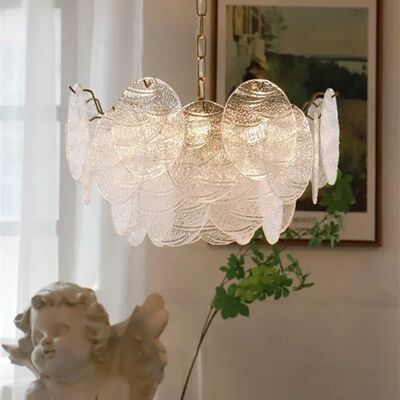 French Minimalism Design LED Glass Chandelier  Darcia Chandelier（WH-AP-639）