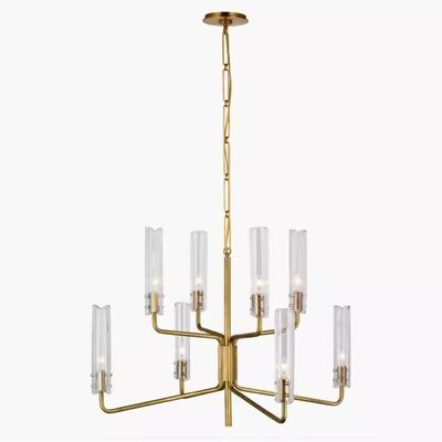 Light luxury atmospheric glass chandelier high-end durable copper lamp Casoria Two Tier Chandelier （WH-AP-653）