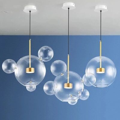 Modern Clear Glass Pendant Light Living Room Bubble Glass Hanging Lamp （WH-AP-670）