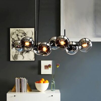 Nordic Glass Chandelier for Dining Room Kitchen Living Room Bedroom Glass Ball Black Ceiling Pendant Lamp （WH-AP-671）