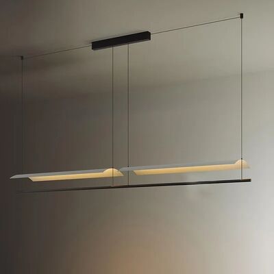 Eaves Tile Long Chandelier White Lustre Suspension Light LED Pendant Lamp （WH-AP-688）