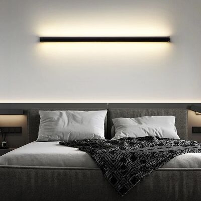Nordic Black White LED Wall Lamp for Bedroom LED Long Strip Wall Lights （WH-AP-692）