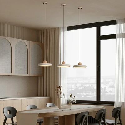 Vintage Natural Stone LED Pendant Light Nordic Retro Travertine Chandelier （WH-AP-697）