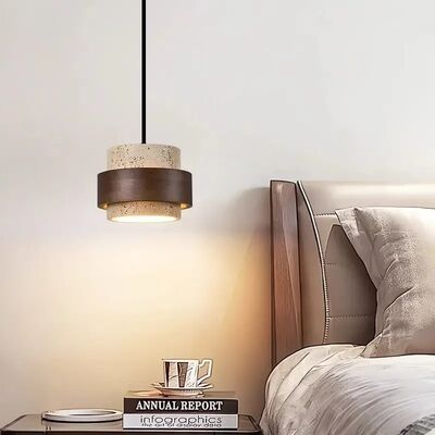 Walnut Pendant Light Indoor LED Travertine Chandelier（WH-AP-714）