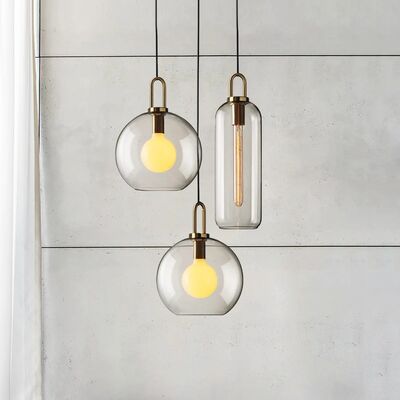 Postmodern retro hanging lamp Luxury Restaurant Nordic Ball Single glass pendant light(WH-GP-183)