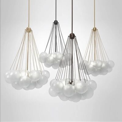 Modern Glass Ball Chandelier Black Gold Frosted Glass bubble light (WH-GP-190)