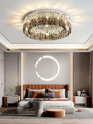 Living Room Simple light Bedroom Modern Chrome Silver Home Creative Crystal Ceiling Lamp(WH-MA-314)