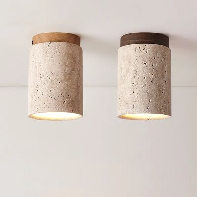Aisle Decoration Light Fixtures Nordic Walnut Stone Yellow Travertine Ceiling Lamp(WH-MA-315)