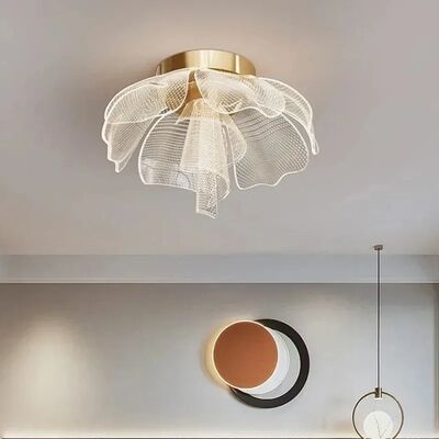 Gold Luxury Lighting Hallway Interior Study Bedroom Acrylic Lamp LED Flower Ceiling Light(WH-MA-320)