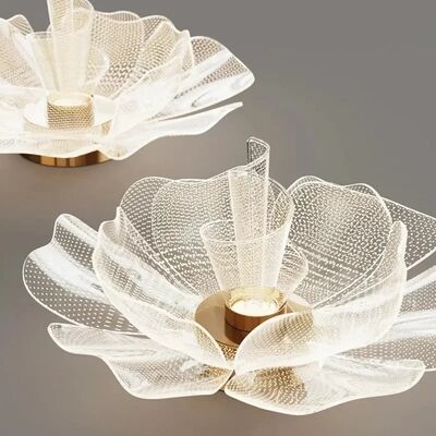 Gold Luxury Lighting Hallway Interior Study Bedroom Acrylic Lamp LED Flower Ceiling Light(WH-MA-320)