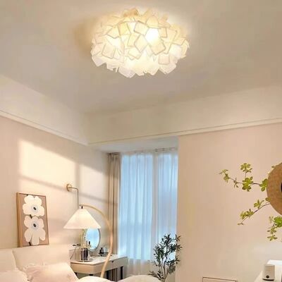 Foyer Lamp Bedroom Restaurant Flower Light Home Decor Romantic White Ceiling Lamp(WH-MA-333)