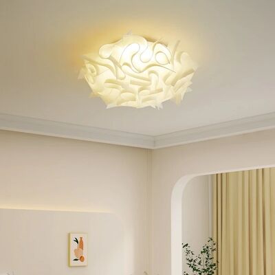 Foyer Lamp Bedroom Restaurant Flower Light Home Decor Romantic White Ceiling Lamp(WH-MA-333)