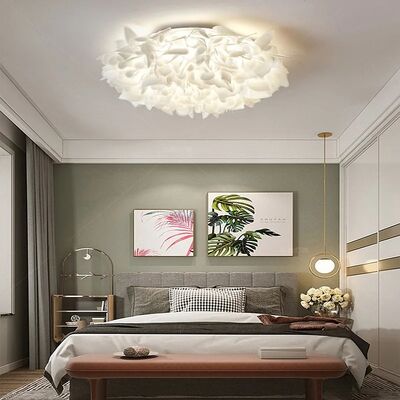 Foyer Lamp Bedroom Restaurant Flower Light Home Decor Romantic White Ceiling Lamp(WH-MA-333)